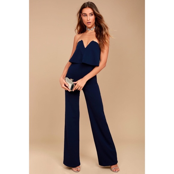 Lulus Other - LULUS POWER OF LOVE NAVY BLUE STRAPLESS JUMPSUIT